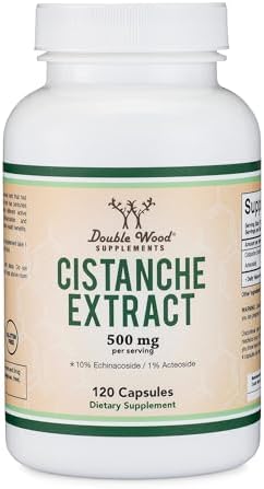 Extracto de Cistanche Tubulosa 500mg por Porción (120 Cápsulas) Suplemento de Testosterona para Hombres de Double Wood (Echinacosidos y Acteosidos - imagen 5