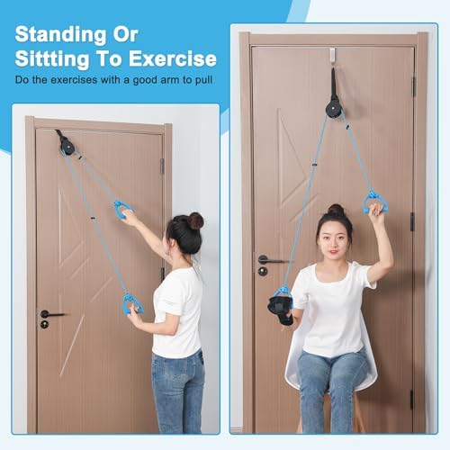 Polea para Hombro Fanwer para Terapia Física, Polea Sobre la Puerta para Rehabilitación de Hombro, Sistema de Ejercicio para Recuperación de Manguito - imagen 2