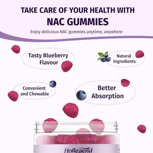 Gomitas 6 en 1 NAC, Suplemento Masticable de N Acetil Cisteína 1000mg para Niños y Adultos, con ALA, Zinc, Vitaminas C y E, Selenio, Sabor Arándano, - imagen 4