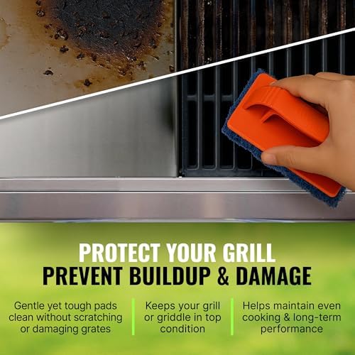 Kit de Limpieza para Parrilla CitruSafe - Limpiador de Parrilla BBQ (16oz) y Estropajo con 3 Almohadillas Reemplazables de Alta Resistencia - Eficaz - imagen 5
