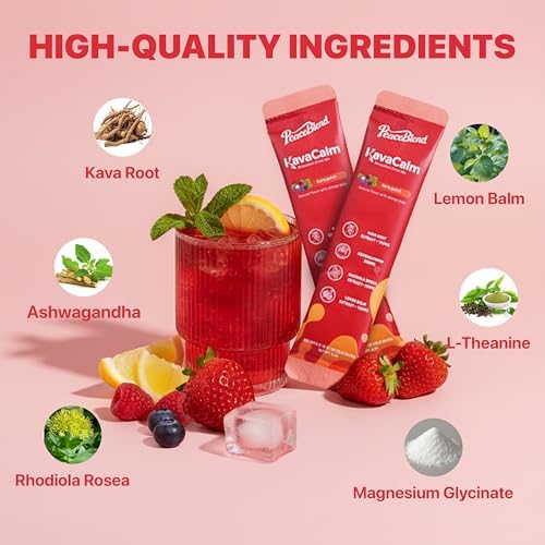 Mezcla en Polvo PEACEBLEND Supercalm, Reductor de Cortisol y Ayuda para Dormir con Kava, Ashwagandha, L-Theanina, Magnesio, y Más, Vegano, 20 Paquetes - imagen 2