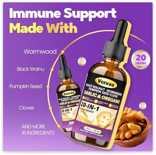 Limpieza de Parásitos 20 en 1 con Ajenjo, Nogal Negro y Clavo | Apoyo Digestivo e Intestinal | Refuerzo del Sistema Inmunológico | 60 mL - imagen 2
