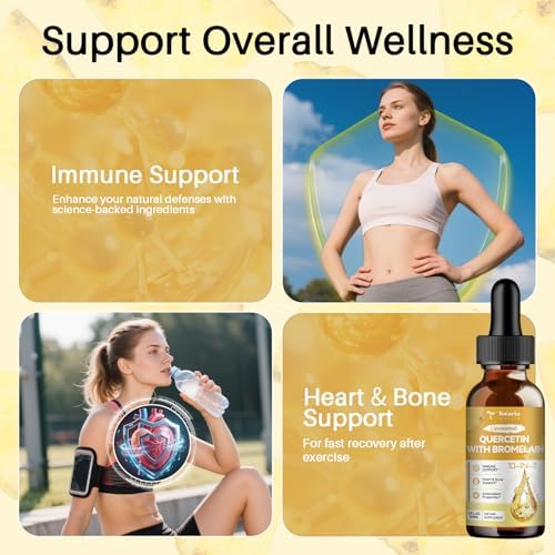 Totaria Quercetina Liposomal con Bromelina - Gotas Líquidas de Alta Absorción 1000mg de Quercetina y 500mg de Bromelina con Saúco, Vitamina C y Zinc - imagen 4