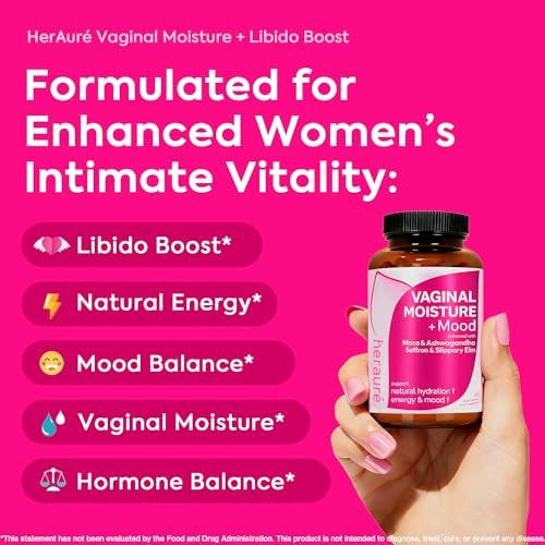 HerAuré Aumento de Humedad Vaginal y Libido para Mujeres - Alivio del Estrés, Equilibrio Hormonal, Deseo y Ánimo - 60 Cápsulas con Ashwagandha, Musgo - imagen 2