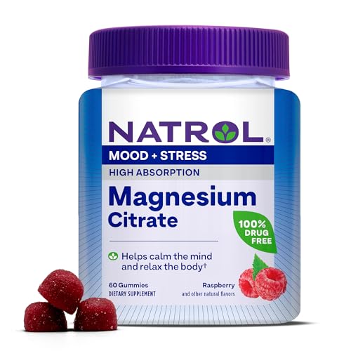 Suplemento de Magnesio Citrato Natrol, Alta Absorción para el Ánimo y Estrés, 60 Gomas de Frambuesa, Hasta 30 Días de Suministro - imagen 2