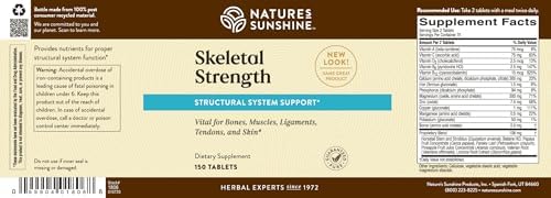 Nature's Sunshine Skeletal Strength, 150 Tabletas | Suplemento para la Salud Ósea con Calcio, Magnesio, Hierro, Manganeso y Vitaminas D, C, A y B - imagen 4