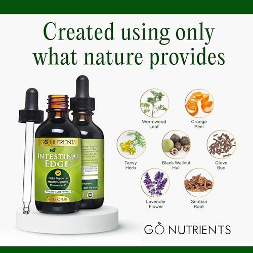 Go Nutrients Intestinal Edge – Limpieza Intestinal con Ajenjo, Nogal Negro y Clavo – Detox Líquido Orgánico para Mujeres, Hombres, Niños y Adultos – - imagen 4