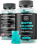Gomitas de Biotina con Queratina y Péptidos de Colágeno - Suplemento Avanzado para el Crecimiento del Cabello para Hombres y Mujeres - Vitaminas para - imagen 1
