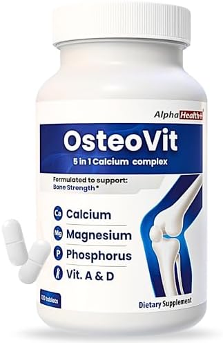 OsteoVit Suplemento de Calcio 5 en 1 - 120 tabletas con Magnesio, Fósforo, Vitamina D3 y A | Fortalece Huesos y Flexibilidad, Libre de Gluten y No GMO - imagen 1