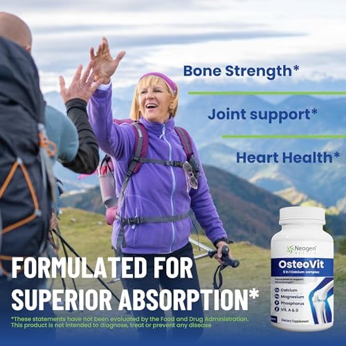 OsteoVit Suplemento de Calcio 5 en 1 - 120 tabletas con Magnesio, Fósforo, Vitamina D3 y A | Fortalece Huesos y Flexibilidad, Libre de Gluten y No GMO - imagen 7