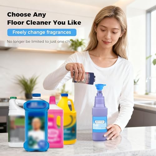 Botella Refillable Mejorada para Mop Swiffer® Wet Jet™ – 1250ml / 42.3 FL OZ, Botella Antifugas de HDPE con 8 Gaskets de Silicón y 1 Embudo, Fácil - imagen 2