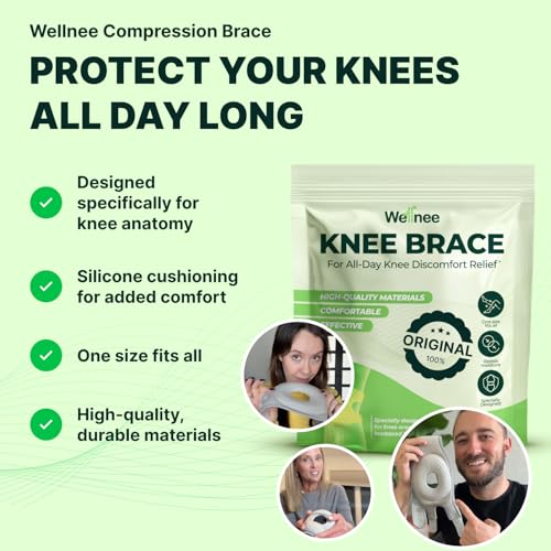Faja para Rodilla Wellnee con Almohadillas de Silicón - Manga de Compresión para Hombres y Mujeres - Soporte Articular que Masajea y Mejora la - imagen 5