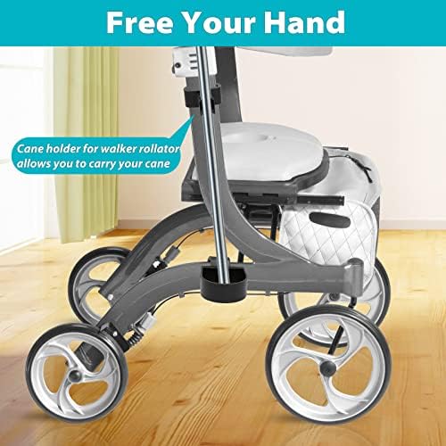 Soporte para Bastón para Andadores Nitro con Marco Plano, Soporte Ajustable para Muletas, Sillas de Ruedas y Scooters de Rodilla, Color Negro - imagen 2
