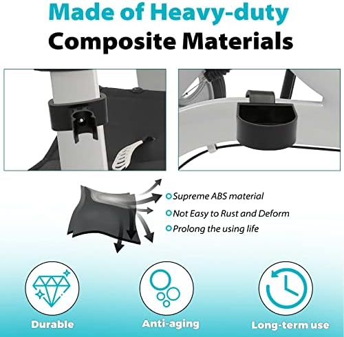 Soporte para Bastón para Andadores Nitro con Marco Plano, Soporte Ajustable para Muletas, Sillas de Ruedas y Scooters de Rodilla, Color Negro - imagen 6