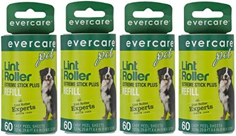 Recarga de Rodillo Adhesivo Extra Pegajoso para Mascotas Evercare 60 hojas - Paquete de 4 - imagen 1