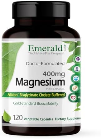 Emerald Labs Magnesio 400mg - Soporte para Huesos y Sueño con Magnesio Albion* - Vegano - 120 Cápsulas Vegetales (Suministro para 30 Días) - imagen 1