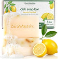 Jabón para Platos Natural ZeroWastely - Paquete de 3 Bloques Sólidos de 16oz - Aroma a Limón, Duradero y Amigable con la Piel - Hecho Sosteniblemente - imagen 1