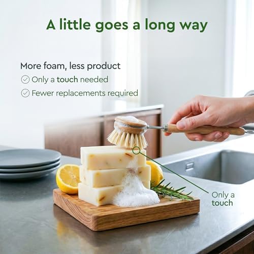 Jabón para Platos Natural ZeroWastely - Paquete de 3 Bloques Sólidos de 16oz - Aroma a Limón, Duradero y Amigable con la Piel - Hecho Sosteniblemente - imagen 7