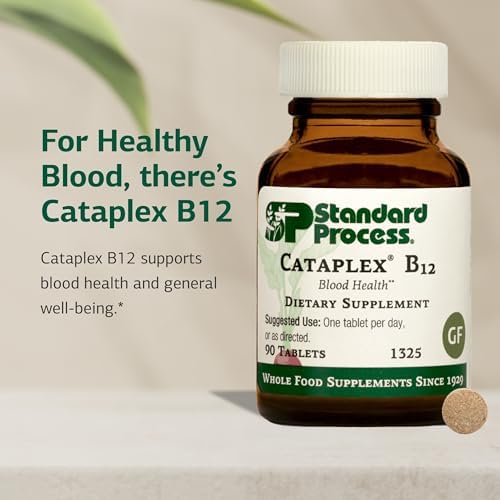 Suplemento de Vitamina B12 Cataplex B12 de Standard Process - Apoyo a la Salud Sanguínea y Función Nerviosa - 90 Tabletas Sin Gluten, Sin Lácteo y - imagen 3