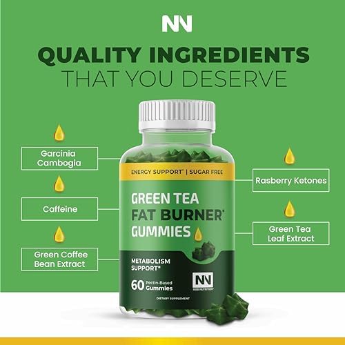 Gomitas de Té Verde para Quemar Grasa | Aumento del Metabolismo y Supresor del Apetito con Granos de Café Verde y Garcinia Cambogia | Píldoras para - imagen 3