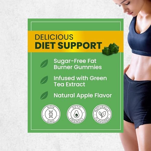 Gomitas de Té Verde para Quemar Grasa | Aumento del Metabolismo y Supresor del Apetito con Granos de Café Verde y Garcinia Cambogia | Píldoras para - imagen 5
