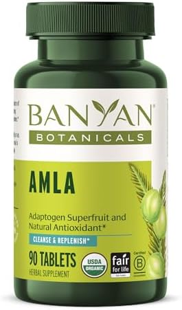 Tabletas Orgánicas de Amla Banyan Botanicals - Vitamina C Natural para el Colágeno y la Salud Inmunológica - Amalaki para Piel Radiante, Cabello y - imagen 1