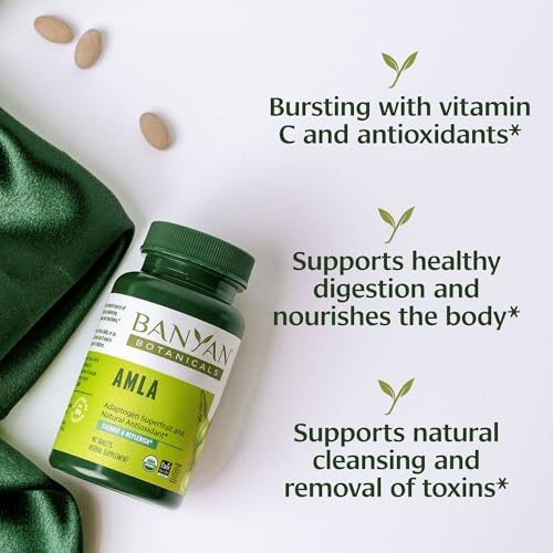 Tabletas Orgánicas de Amla Banyan Botanicals - Vitamina C Natural para el Colágeno y la Salud Inmunológica - Amalaki para Piel Radiante, Cabello y - imagen 4