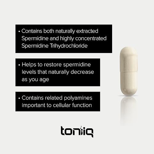 Suplemento de Spermidina Ultra Concentrado Toniiq 22mg - Extracto de Germen de Arroz y Complejo Trihidrocloruro - 60 Cápsulas Vegetarianas - 30 - imagen 3