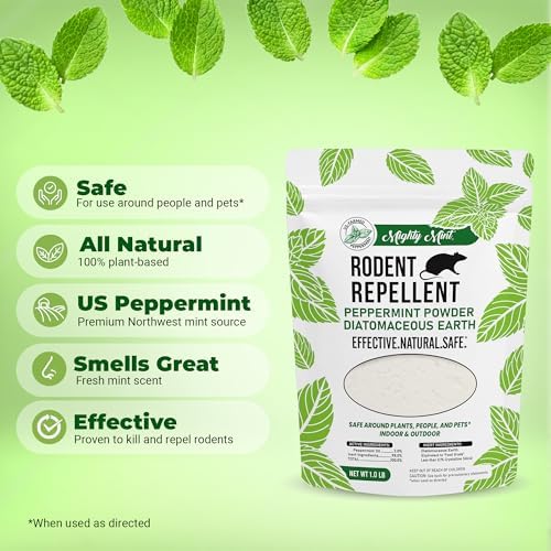 Repelente de Roedores Mighty Mint, Polvo de Tierra de Diatomeas con Menta, Control de Plagas, 1 lb - imagen 2