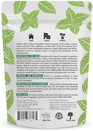 Repelente de Roedores Mighty Mint, Polvo de Tierra de Diatomeas con Menta, Control de Plagas, 1 lb - imagen 7