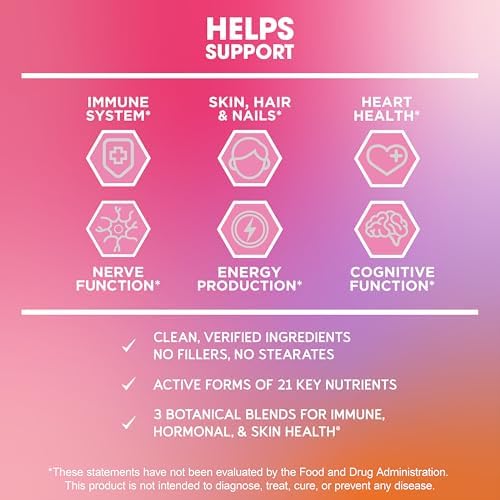 Multivitamínico BioEmblem para Mujeres - Completo para Inmunidad, Energía, Cabello y Piel con Vitaminas A, B12, B6, D3, Biotina, Hierro, Magnesio, - imagen 6