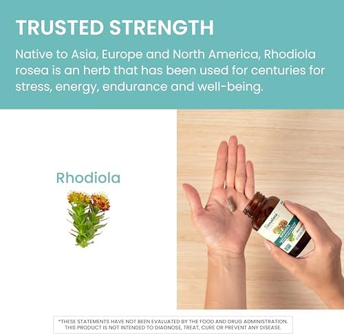 Himalaya Rhodiola Rosea - Suplementos Herbales Energéticos para Alivio del Estrés, Energía y Resistencia en Ejercicio - Vegano, Sin Gluten, 250 mg, - imagen 5
