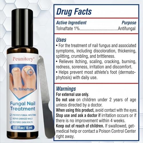Tratamiento para Hongos en Uñas Extra Fuerte, 1% Tolnaftato y Fórmula a Base de Plantas, Acción Rápida para Uñas Gruesas, Rojas y Dañadas, 0.51 fl oz - imagen 8