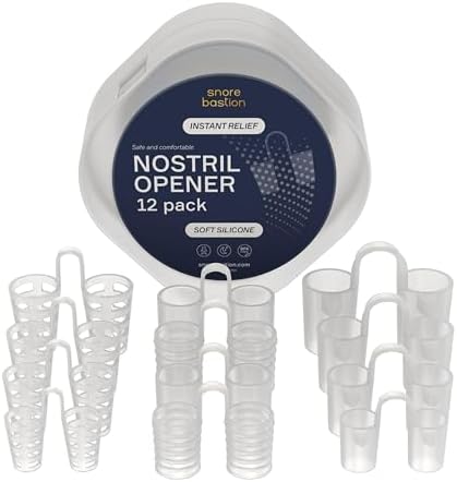 Dilatadores Nasales Snore Bastion para Dormir - 12 Conos Nasales para Respirar - Abre-Narices y Válvulas de Silicona Suave para Noches Tranquilas y - imagen 1