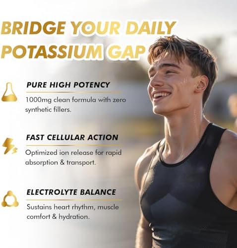 Su Nutricionista Suplemento de Cloruro de Potasio de Alta Potencia 1000mg – Apoya el Equilibrio de Electrolitos, Corazón, Músculos y Nervios | - imagen 2