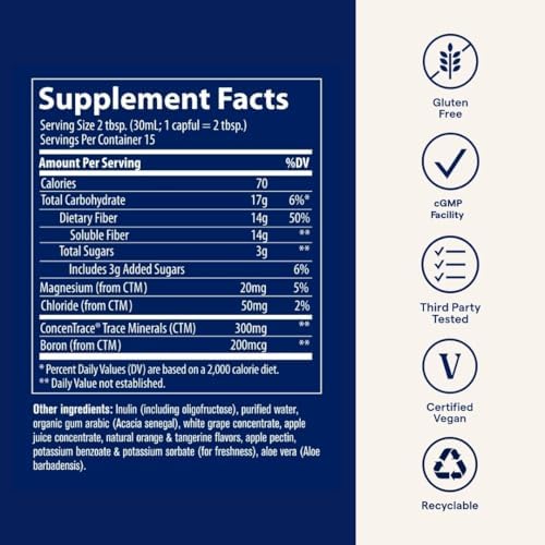 Suplemento de Fibra Trace Minerals 14g - Salud del Colon y Digestión - Flora Intestinal Balanceada - Suplemento Líquido - Sin Gluten - Vegano - Sabor - imagen 5