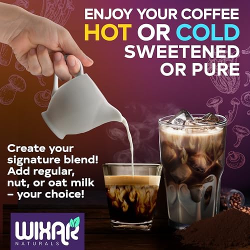 Café de Hongo Superfood WIXAR - Café Instantáneo en Polvo, 10 Extractos de Superalimentos con Melena de León, Cola de Pavo, Reishi, Chaga, Shiitake, - imagen 6