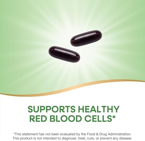 Nature's Way Hierro Energizante - Apoyo a Glóbulos Rojos - 8 mg de Hierro, 200 mcg de Cianocobalamina y Vitamina B12 por 2 Cápsulas Blandas - Sin - imagen 3