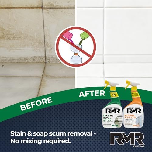 RMR Spray Quitamanchas Instantáneo de Moho y Hongos + Quitamanchas de Jabón Xtreme, Sistema de Limpieza Sin Frotar para Baño, Ducha, Fachada y - imagen 4