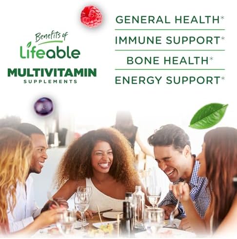 Multivitamínico Lifeable con Hierro para Adultos | 13 Vitaminas y Minerales Esenciales | Sabor a Baya Natural | Vegetariano y No Transgénico | 90 - imagen 3