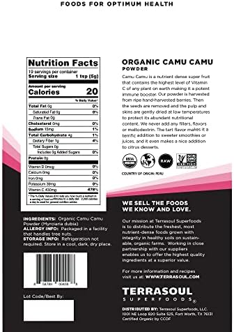Terrasoul Superfoods Polvo de Camu Camu Orgánico, 198 g (Paquete de 2) - Crudo | Vitamina C | Apoyo Inmunológico - imagen 2