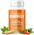 Suplemento Natural de Energía y Concentración Awakening con Ginseng Panax, Extracto de Guaraná y Picolinato de Cromo | Suplemento para el Cerebro - - imagen 1