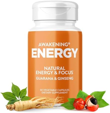 Suplemento Natural de Energía y Concentración Awakening con Ginseng Panax, Extracto de Guaraná y Picolinato de Cromo | Suplemento para el Cerebro - - imagen 1
