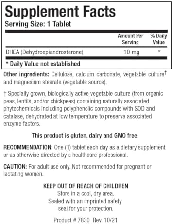 Biotics Research DHEA 10 mg - Balance Hormonal, Mejora del Estado de Ánimo, Metabolismo, Respuesta al Estrés, 180 Tabletas - imagen 2