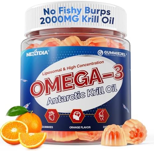Gomitas de Aceite de Kril Antártico Liposomal Omega 3 2000mg - Absorción Celular de Omega-3 con EPA, DHA y Astaxantina - Soporte Antioxidante y - imagen 1
