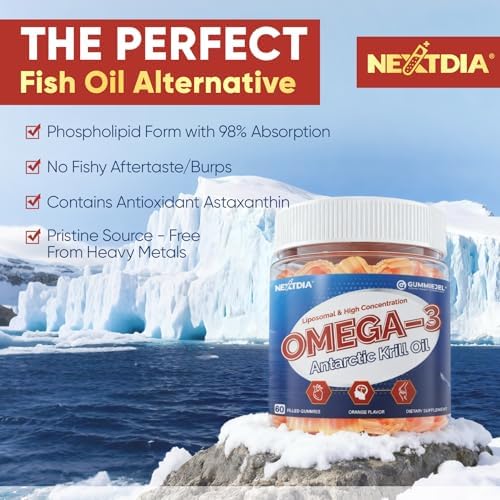 Gomitas de Aceite de Kril Antártico Liposomal Omega 3 2000mg - Absorción Celular de Omega-3 con EPA, DHA y Astaxantina - Soporte Antioxidante y - imagen 8