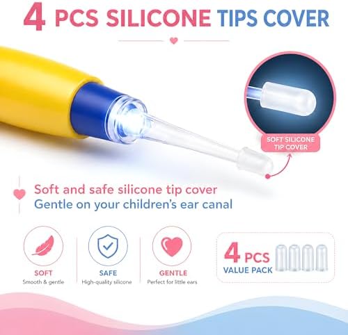Herramienta para Remover Cerumen con Luz LED para Niños - Bebés, Infantes y Adultos de BonnyEars | Kit de Acero Inoxidable para Limpiar Cerumen | - imagen 4