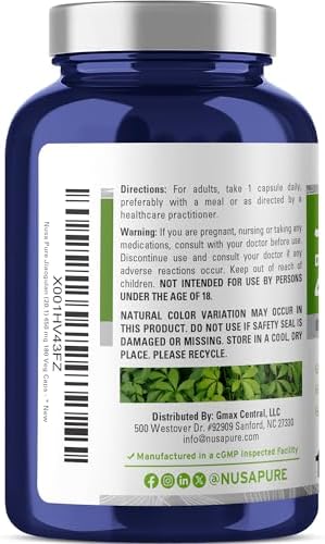Cápsulas de Jiaogulan NusaPure, 450 mg, 180 Veganas (Sin OGM, Veganas) - imagen 3