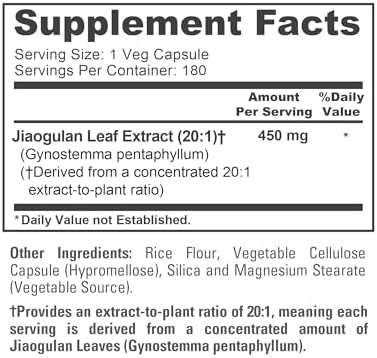 Cápsulas de Jiaogulan NusaPure, 450 mg, 180 Veganas (Sin OGM, Veganas) - imagen 4