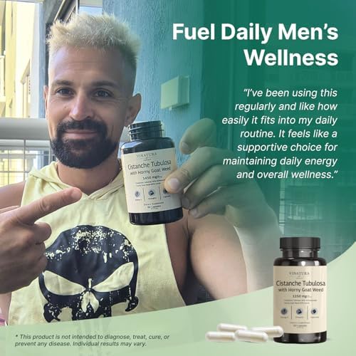 Suplemento de Cistanche VINATURA con Hierba Cabra 60% Icariina - 1250mg por Porción, Cistanche Tubulosa, Energía y Fuerza para Hombres - 60 Cápsulas, - imagen 5